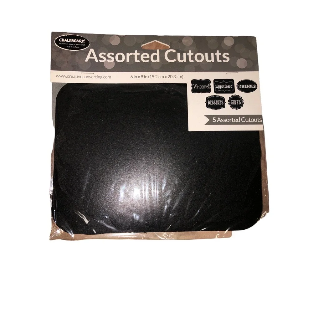 5 Count Chalkboard Assorted Cutouts With Chalk DIY Party Signs Wedding Bridal +‎